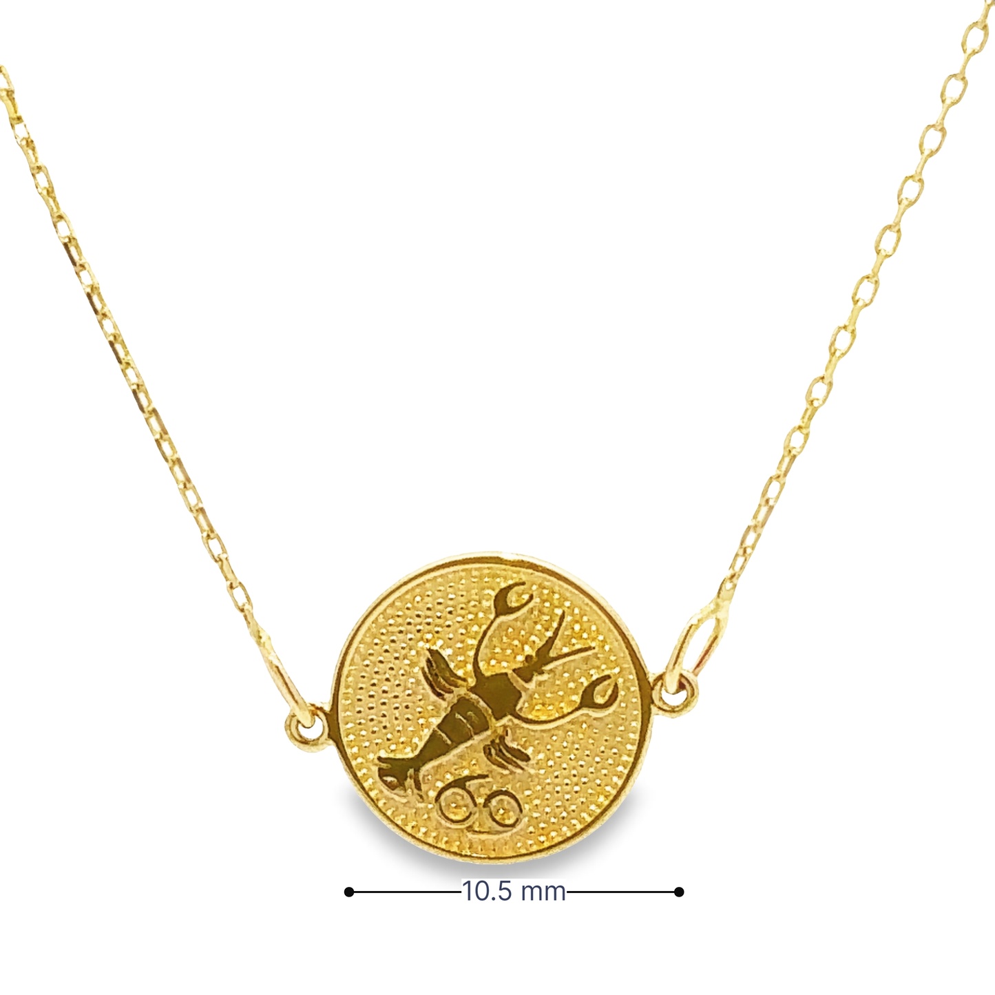 14 Karat Gold Cancer Zodiac Disc Bracelet