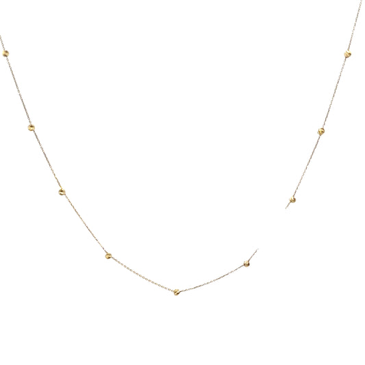 14 Karat Gold Ball Station Necklace