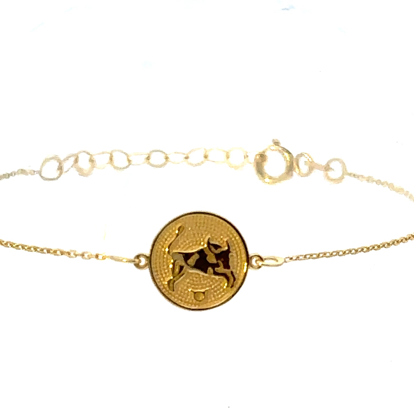 14 Karar Gold Leo Zodiac Disc Bracelet