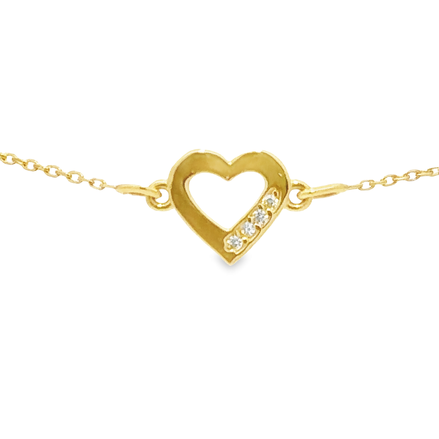 14 Karat Gold  Heart Bracelet