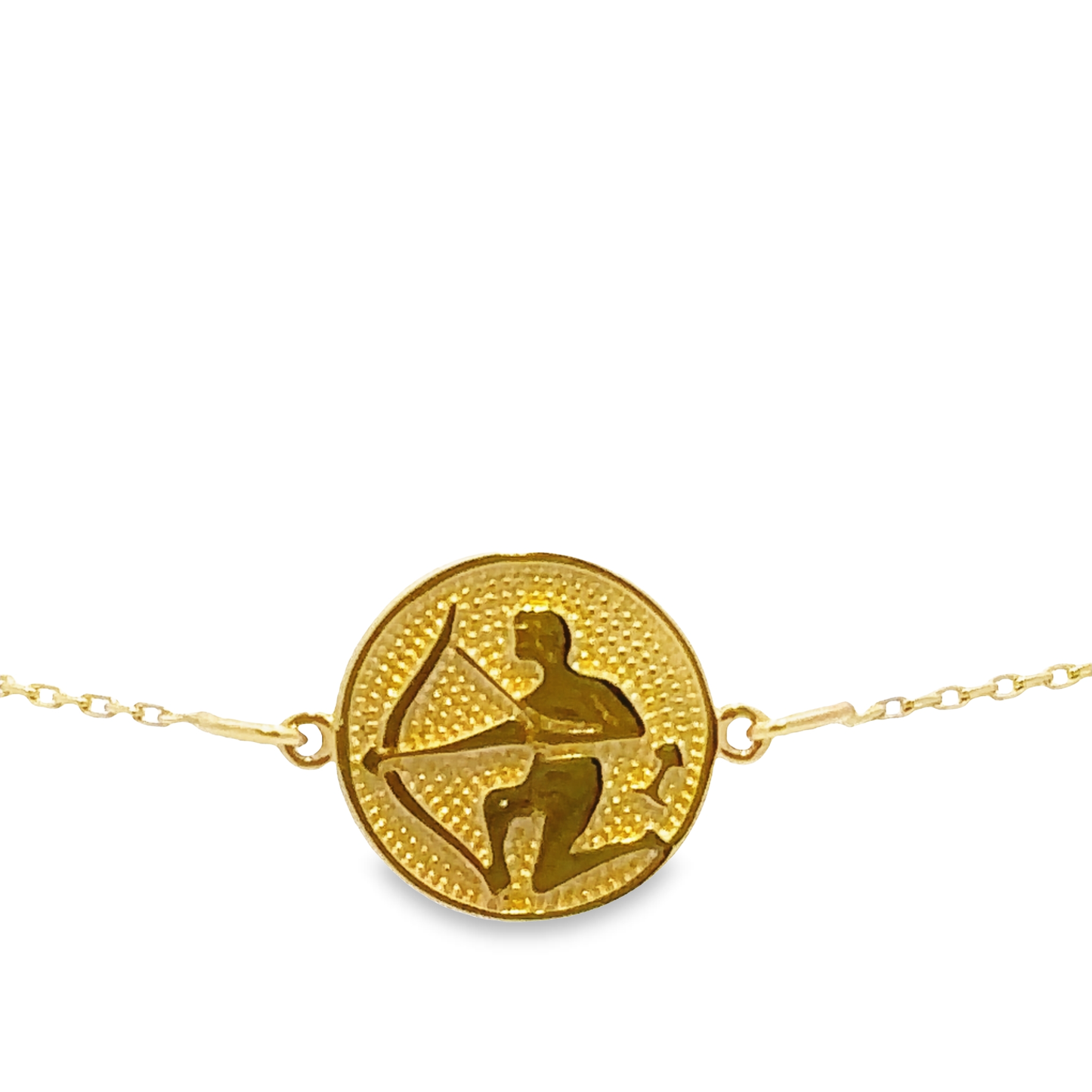 14 Karat Gold Sagittarius Zodiac Disc Bracelet