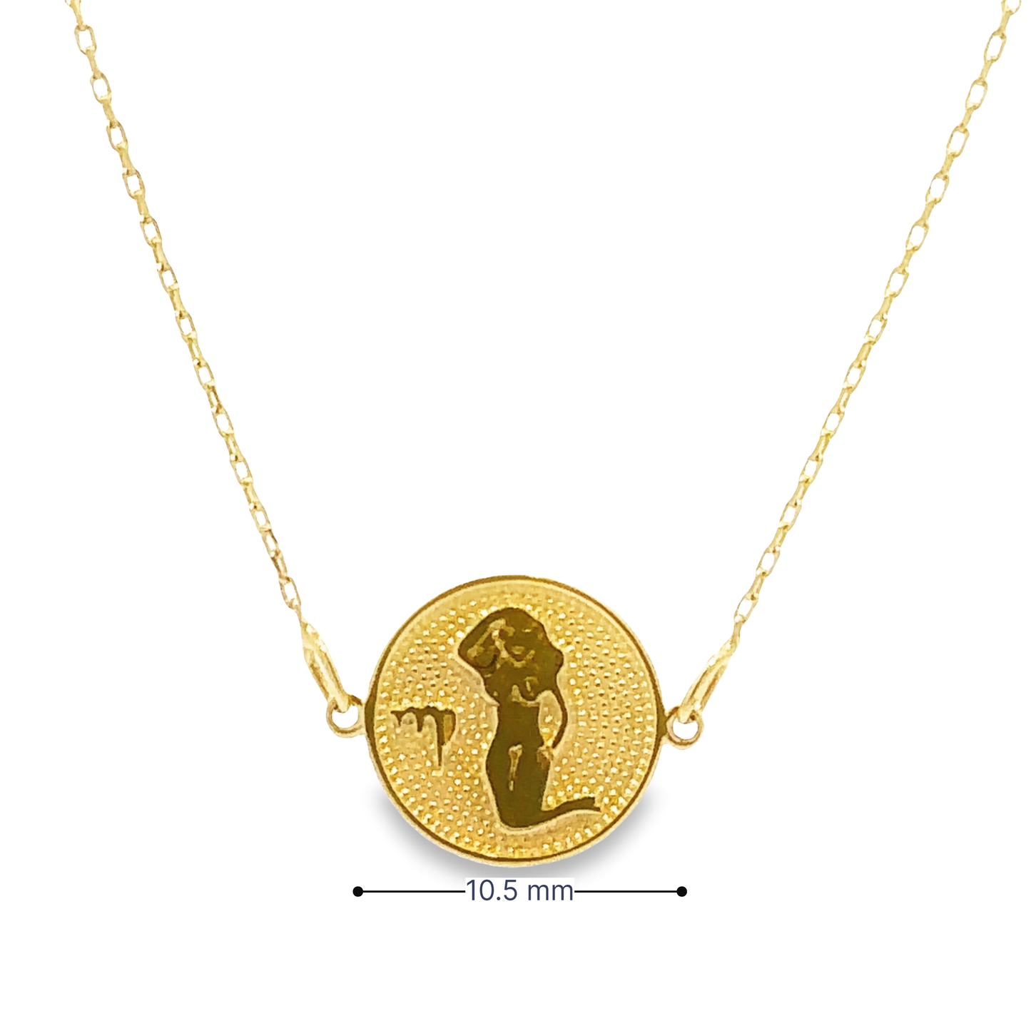 14 Karat Gold Virgo Zodiac Disc Bracelet
