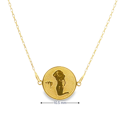 14 Karat Gold Virgo Zodiac Disc Bracelet
