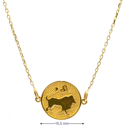 14 Karat Gold Leo Zodiac Disc Bracelet
