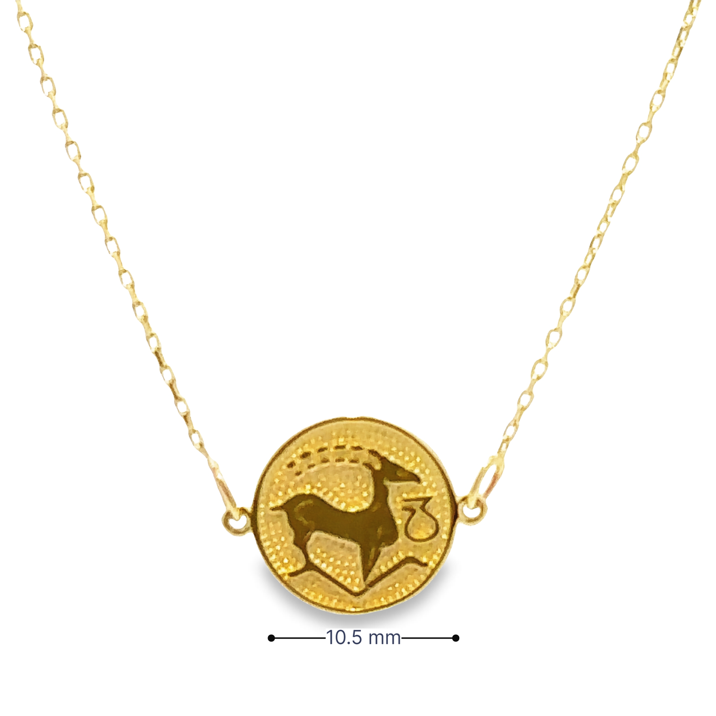 14 Karat Gold Capricorn Zodiac Disc Bracelet