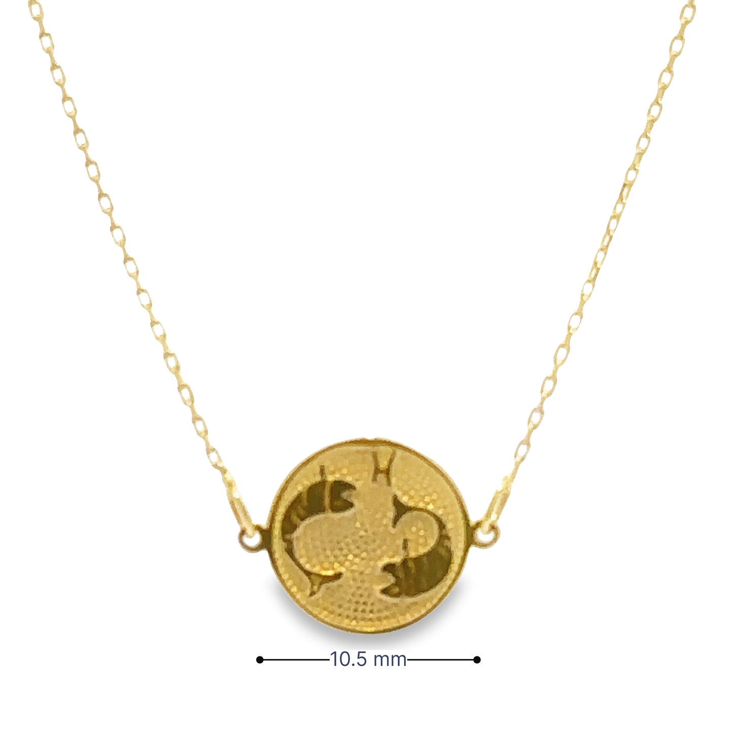 14 Karat Gold Pisces Zodiac Disc Bracelet