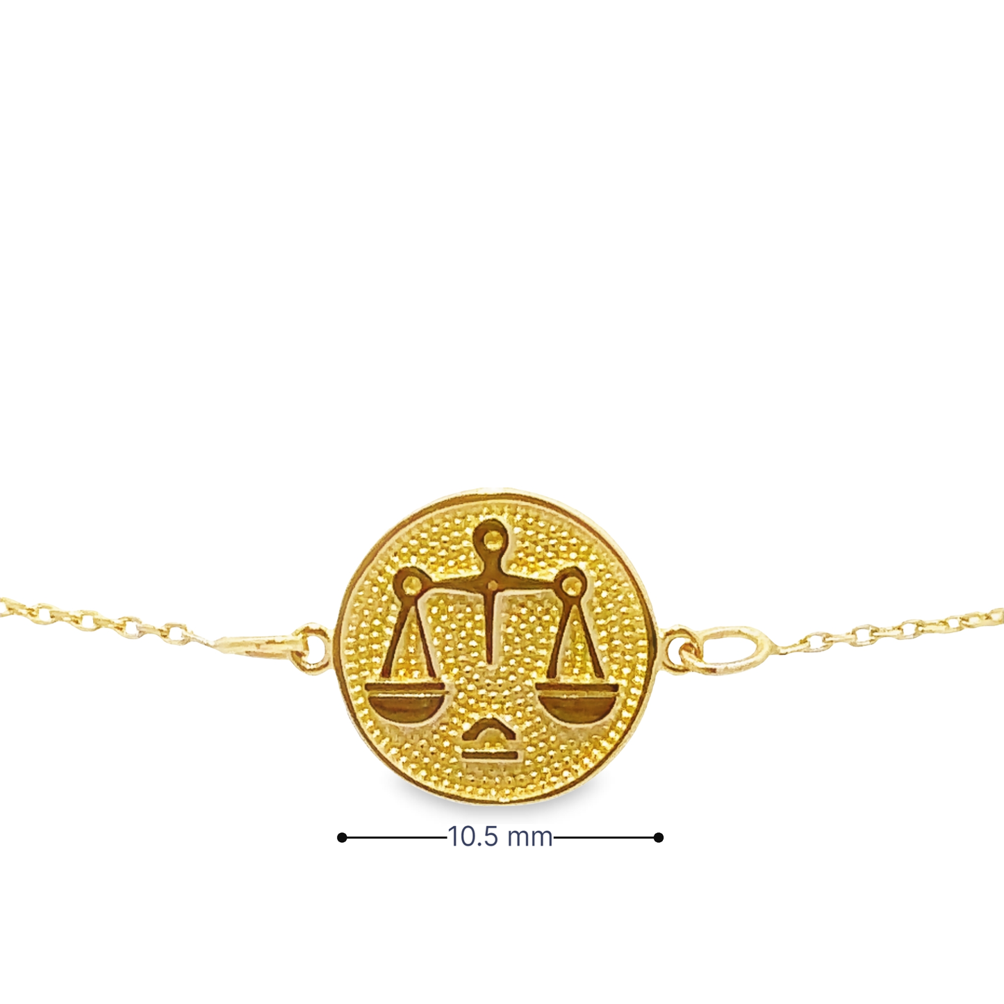 14 Karat Gold Libra Zodiac Disc Bracelet