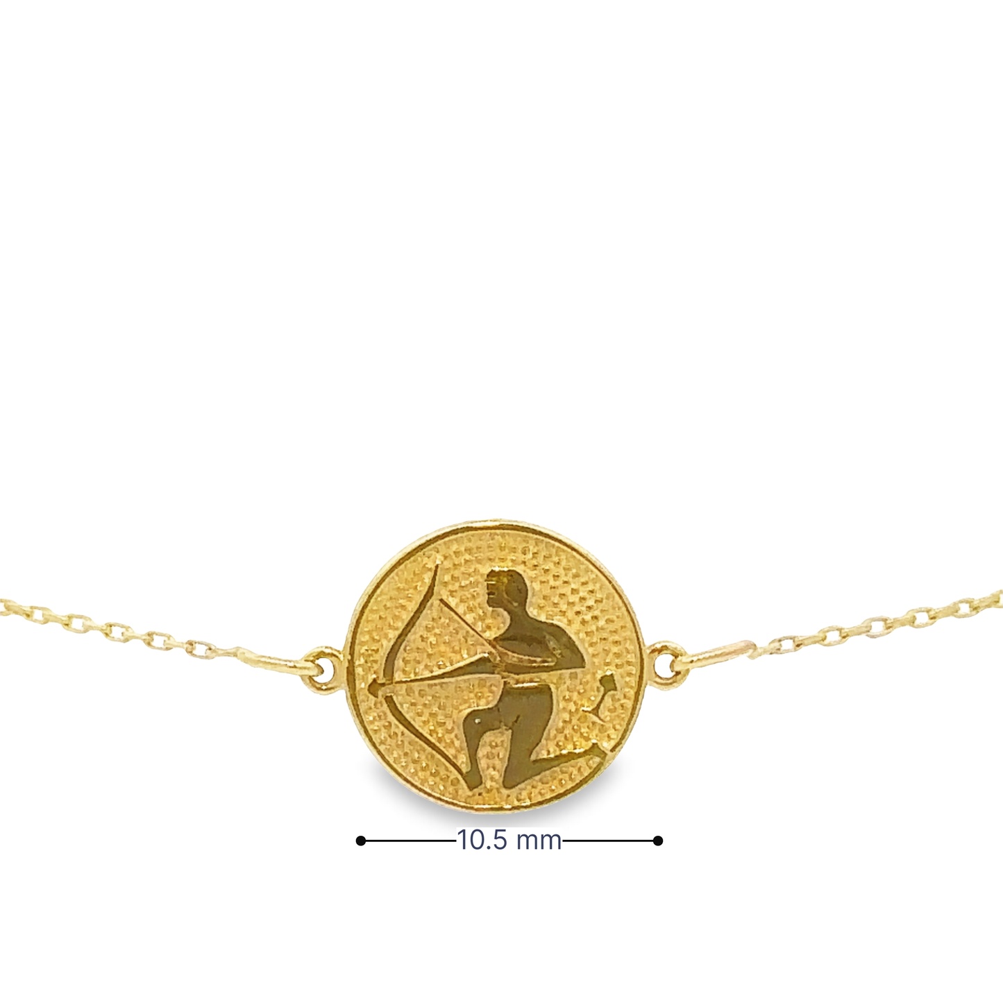 14 Karat Gold Sagittarius Zodiac Disc Bracelet