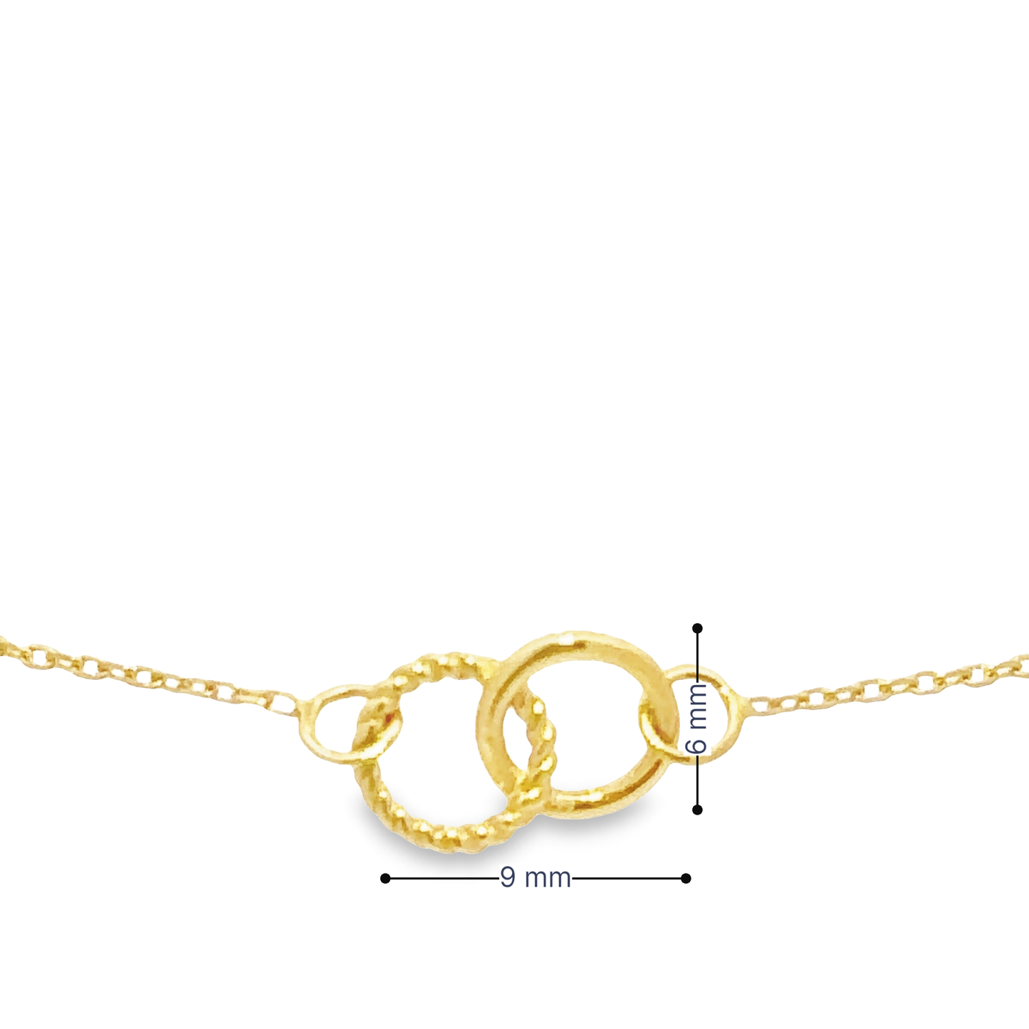 14 Karat Gold Interlock Circle Bracelet