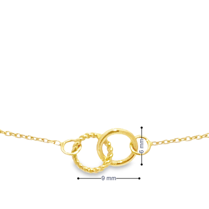 14 Karat Gold Interlock Circle Bracelet