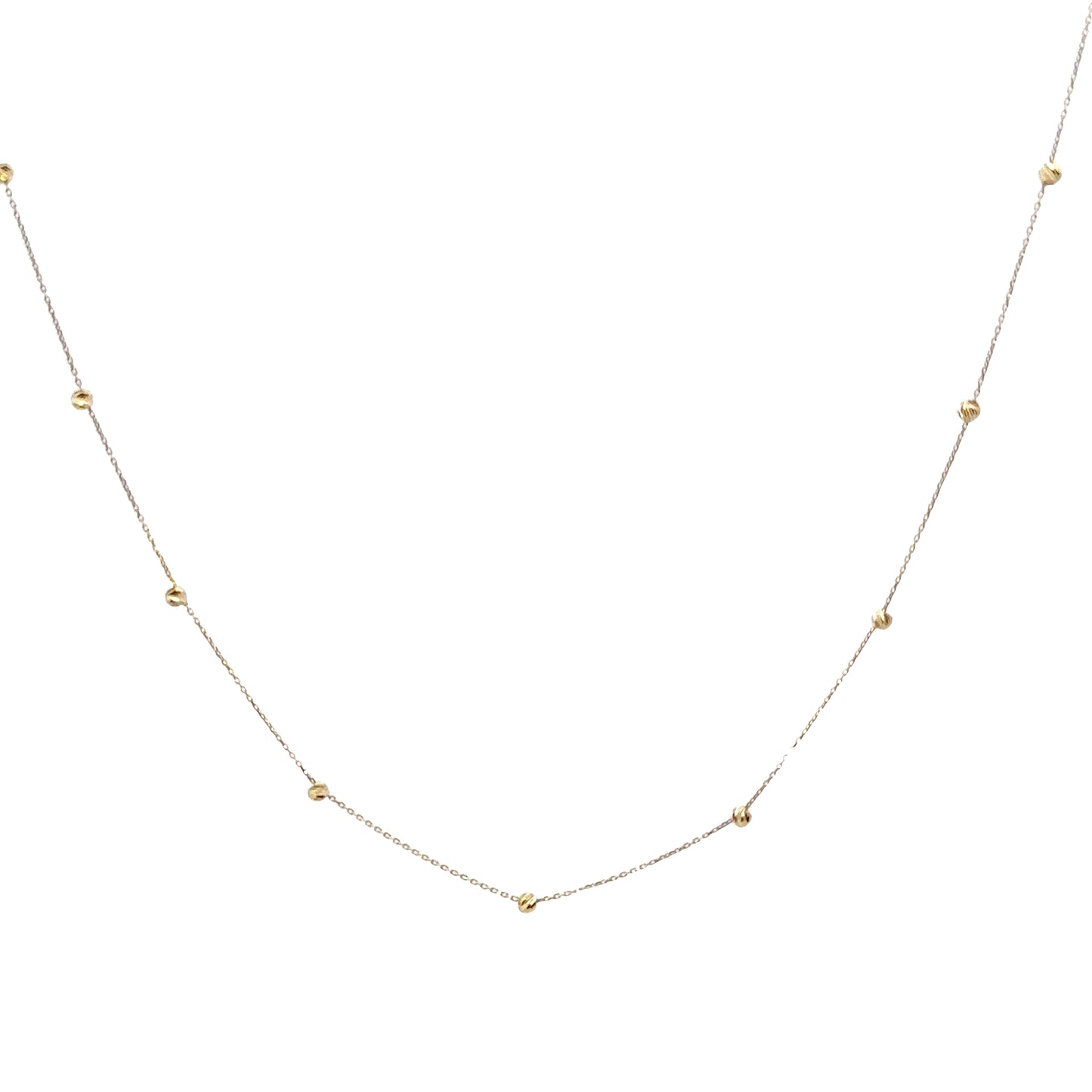 14 Karat Gold Ball Station Necklace