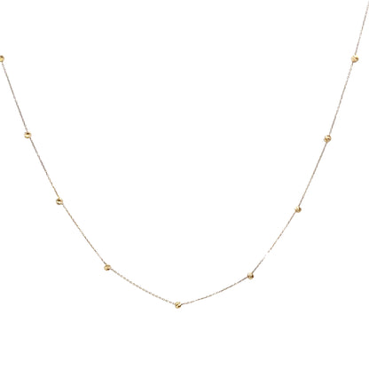 14 Karat Gold Ball Station Necklace