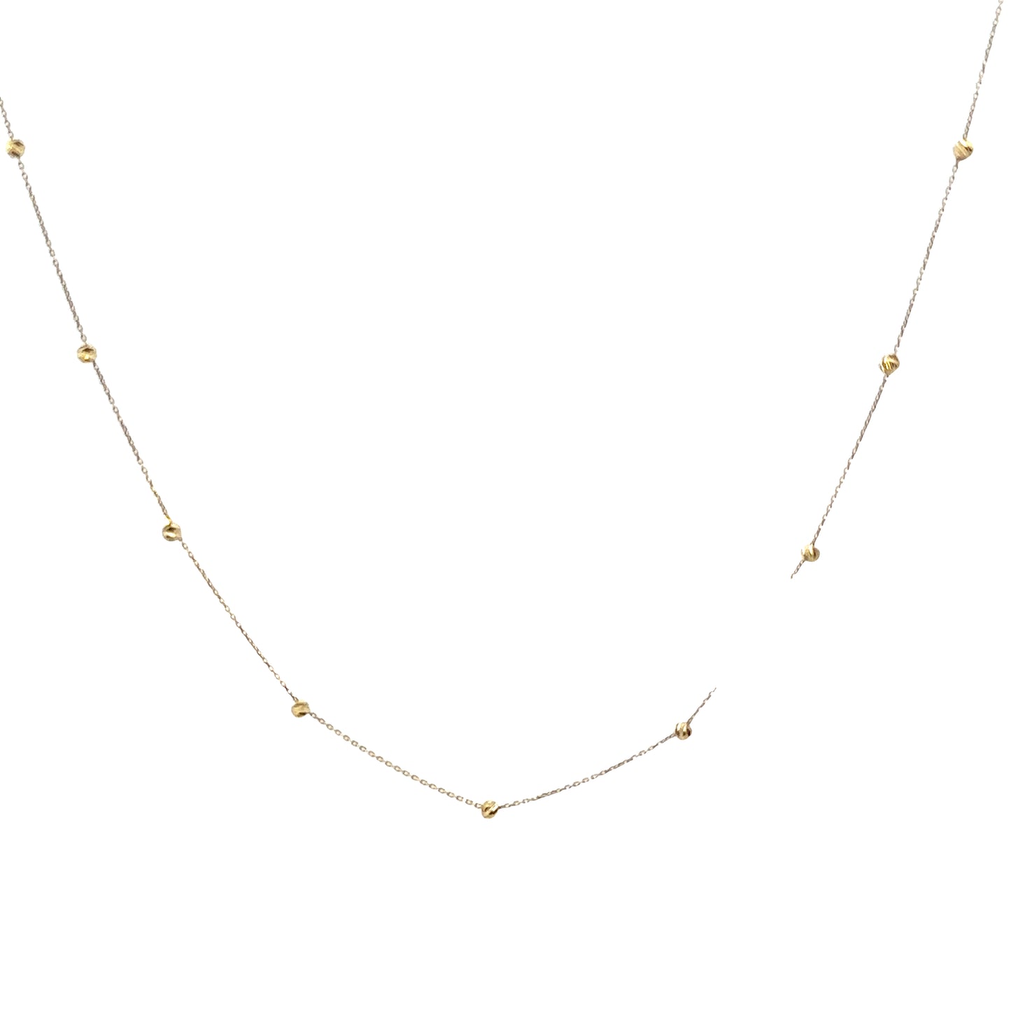 14 Karat Gold Ball Station Necklace
