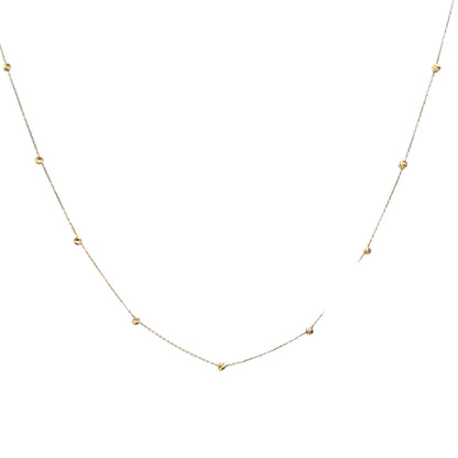 14 Karat Gold Ball Station Necklace