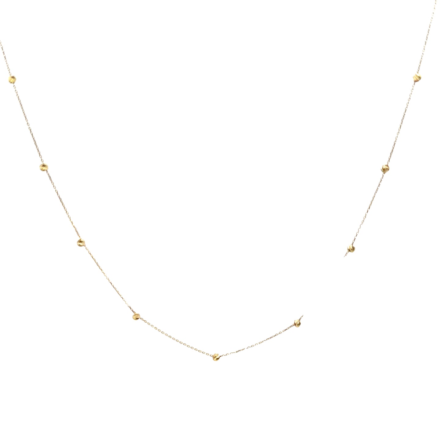 14 Karat Gold Ball Station Necklace