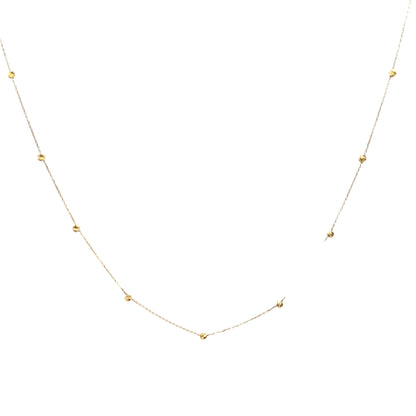 14 Karat Gold Ball Station Necklace