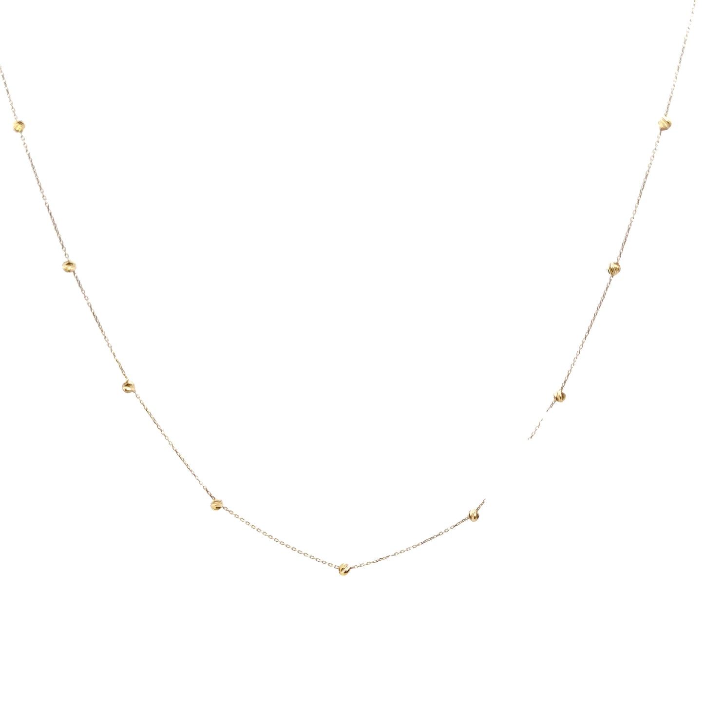 14 Karat Gold Ball Station Necklace