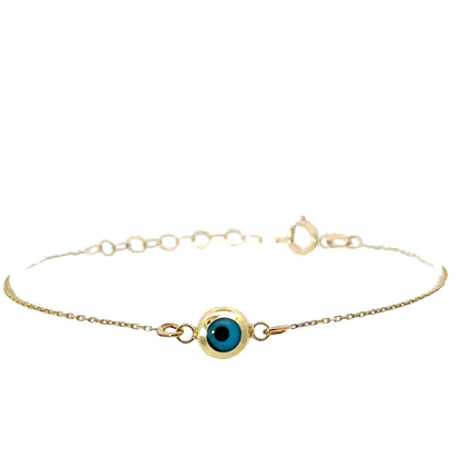 14 Karat Gold Evil Eye Bracelet