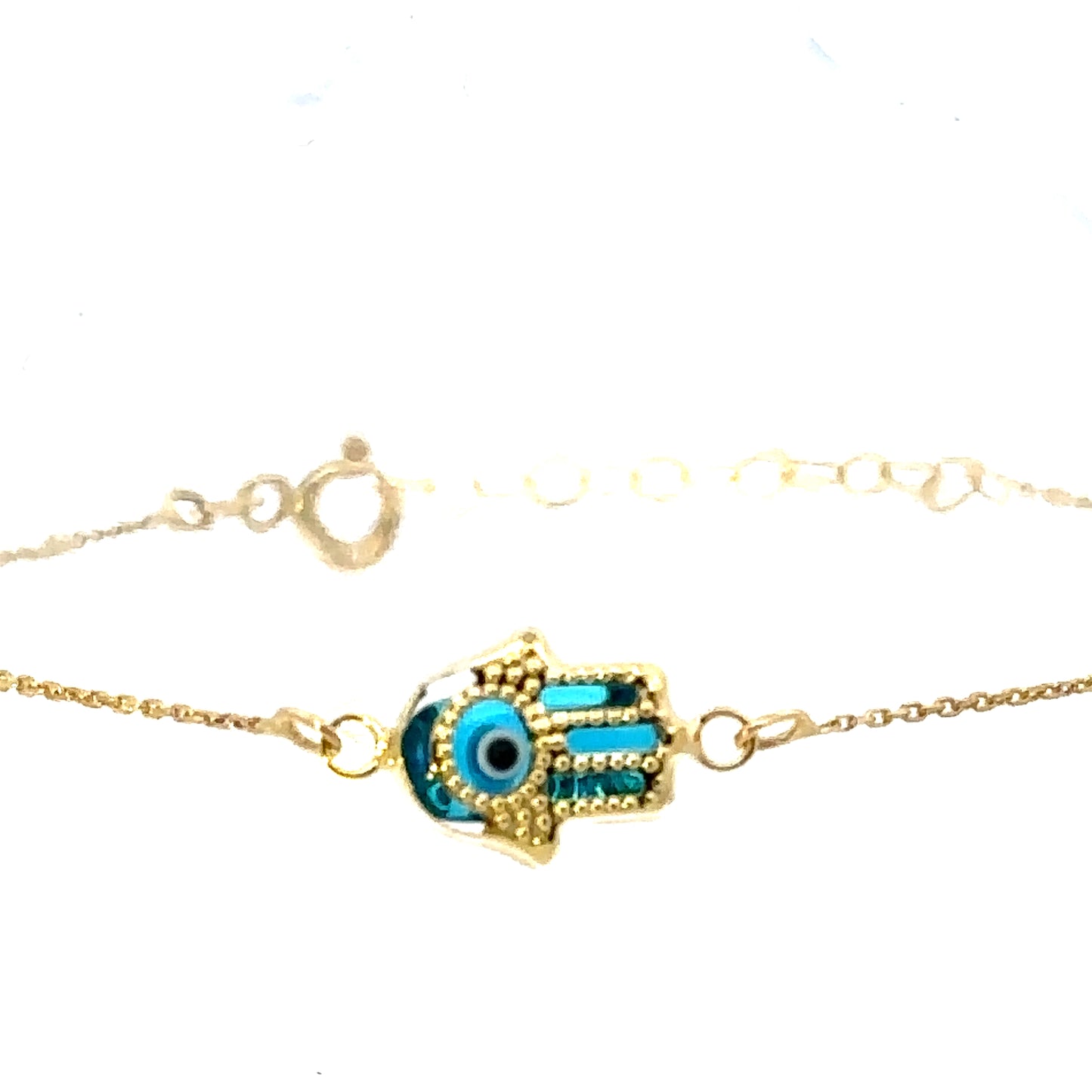 EVIL EYE HAMSA 14 K GOLD BRACELET