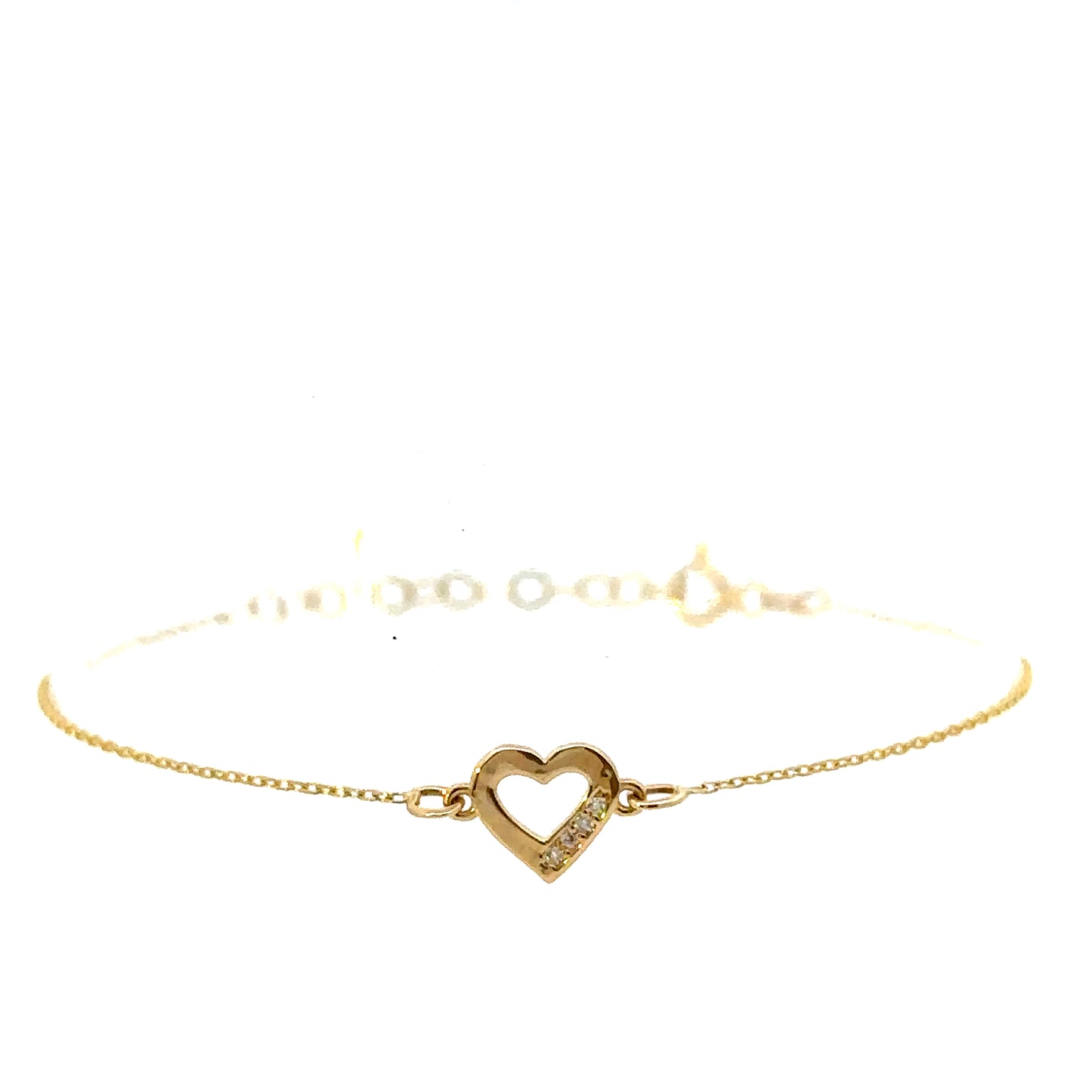 14 Karat Gold  Heart Bracelet