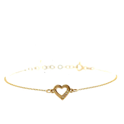 14 Karat Gold  Heart Bracelet