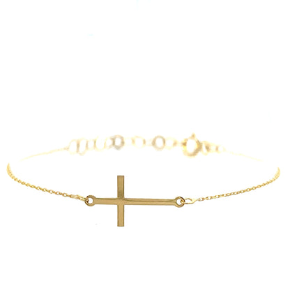 14 Karat Gold Cross Bracelet