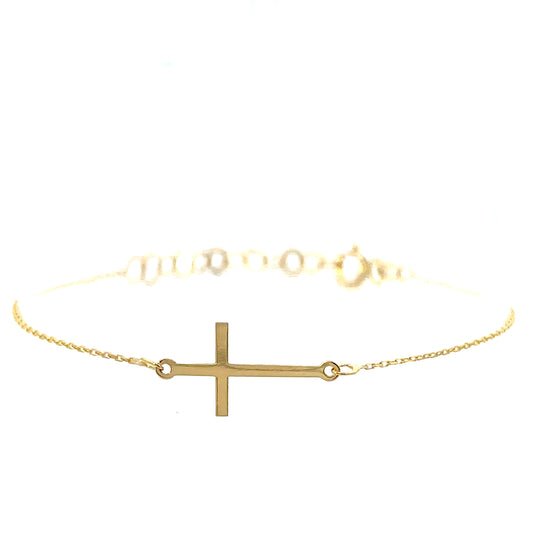 14 Karat Gold Cross Bracelet