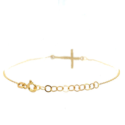 14 Karat Gold Cross Bracelet
