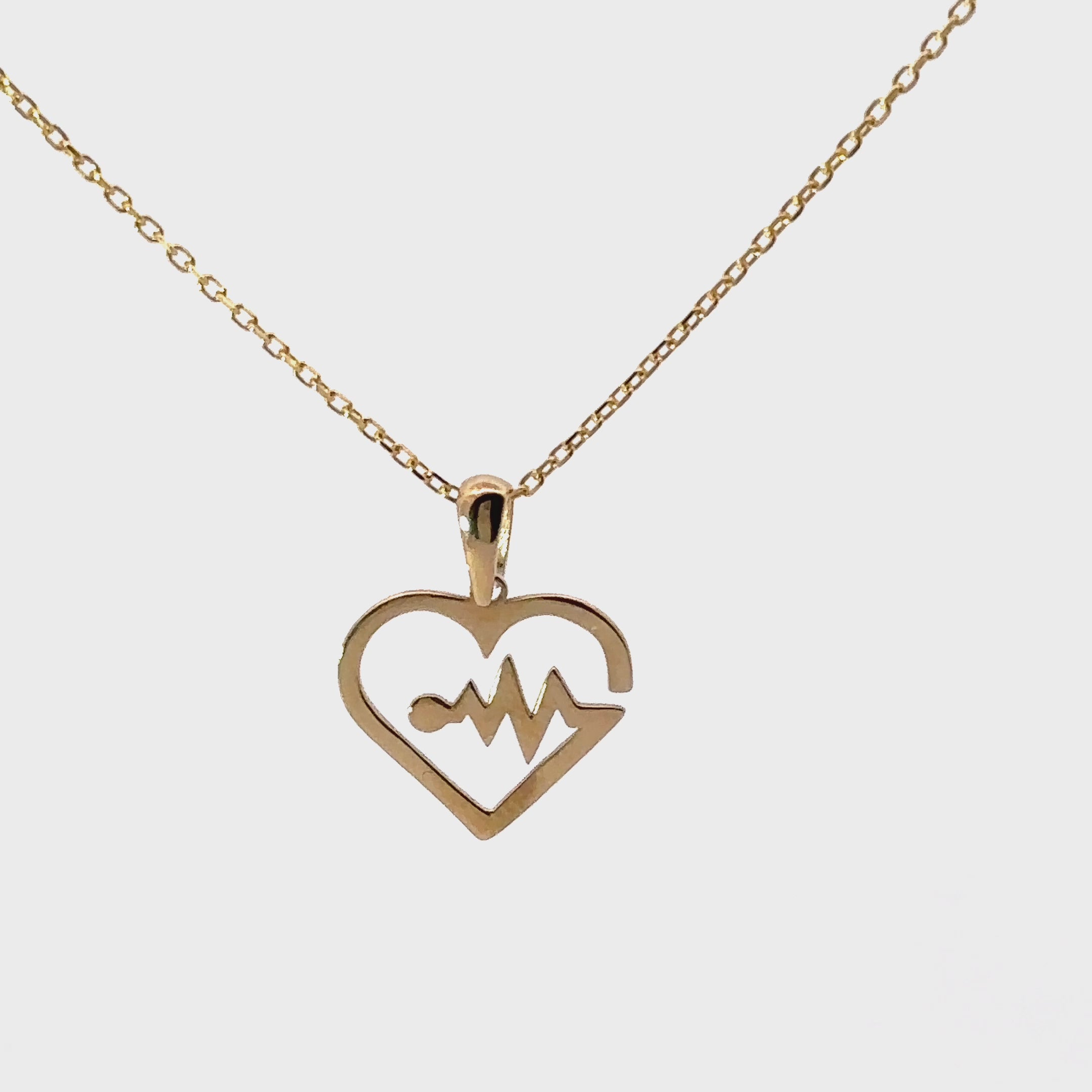 HEARTBEAT NECKLACE 14K YELLOW GOLD – Alpha Diamond New York